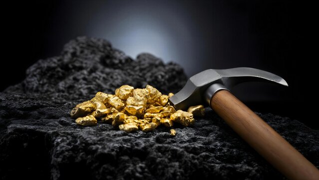 Gold Ore and Pickaxe