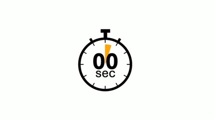 5 Second Countdown Timer Animation.5s to 0s. Transparent Background. 4K Alpha Channel