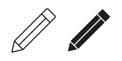 Pencil icons Vector hand drawn illustration in doodle style. Simple sketch isolated.