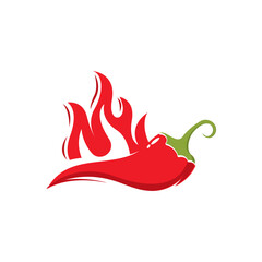 Red hot natural chili icon vector illustration
