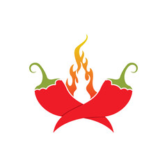 Red hot natural chili icon vector illustration