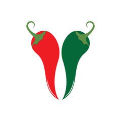 Red hot natural chili icon vector illustration