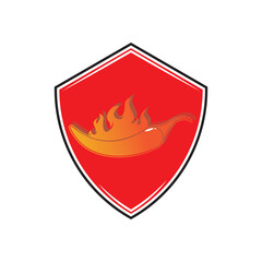 Red hot natural chili icon vector illustration