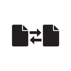 File transfer icon in minimalist style with dark color and simple texture for digital interface