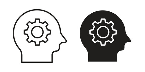 Thinking icons Vector hand drawn illustration in doodle style. Simple sketch isolated.