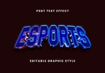 Slanted Esports Neon Glow Text Effect