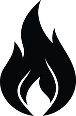 Fire flame icon vector illustration solid flat minimalist design