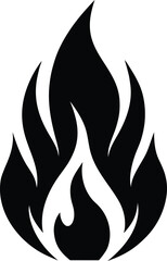 Fire flame icon vector illustration solid flat minimalist design