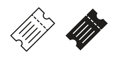 Ticket icons Vector hand drawn illustration in doodle style. Simple sketch isolated.