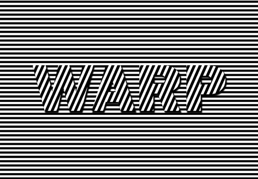 Black And White Optical Illusion Text Effect Warp Distorted Striped Font