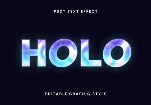 Blue And Purple Holographic Texture Text Effect Bold Glow Modern Font
