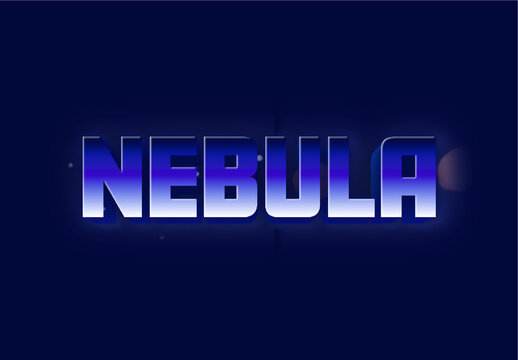 Blue And White Cosmic Text Effect Futuristic Gradient Font
