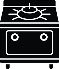 Gas stove icon cooking appliance solid flat vector minimalist design
