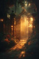Gates of the Verdant Dawn. Generative AI
