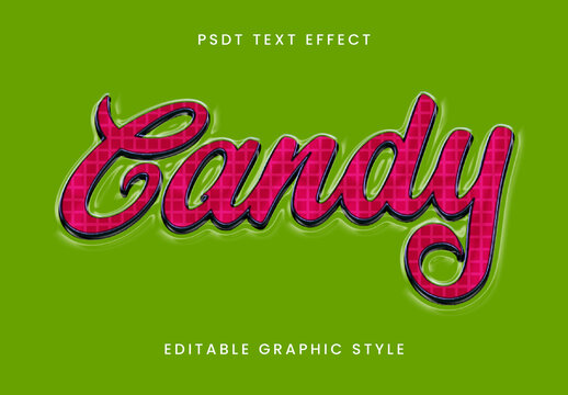 Pink Candy Script Glossy Text Effect Sweet Script Checkered Font