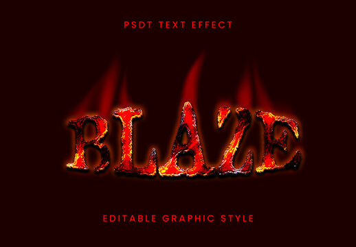 Red And Black Burning Lava Text Effect Fire Flame Font