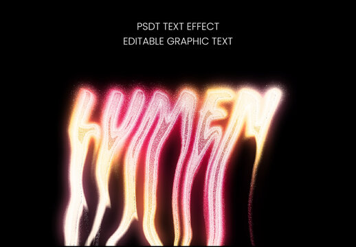 Red And Yellow Bokeh Bloom Melting Blur Neon Text Effect Glitter Drip Psychedelic Font