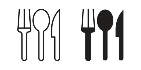 Utensils icons Vector hand drawn illustration in doodle style. Simple sketch isolated.