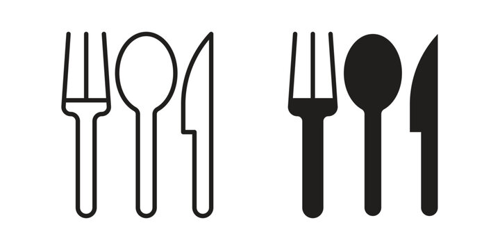 Utensils icons Vector hand drawn illustration in doodle style. Simple sketch isolated.
