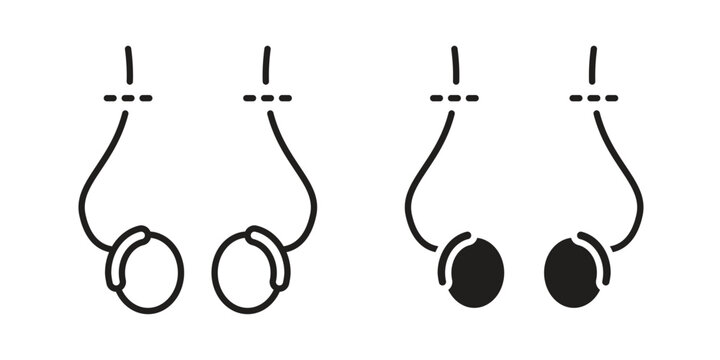 Vasectomy icons Vector hand drawn illustration in doodle style. Simple sketch isolated.
