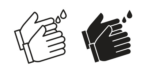 Wash your hands icons Vector hand drawn illustration in doodle style. Simple sketch isolated.