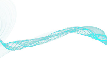 Dynamic light blue abstract wave flowing smoothly on white background creating elegant modern design.