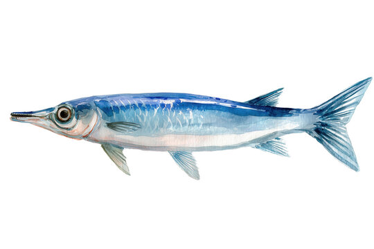 Atlantic Mackerel a bold hand drawn watercolor fish art