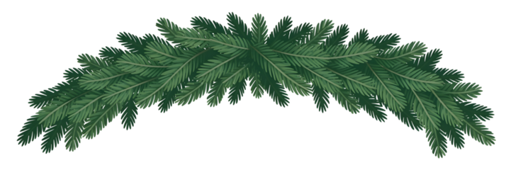 Christmas festive border realistic frame spruce branches with green needles isolated on transparent background beautiful traditional holiday decoration vector illustration