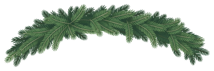 Christmas festive border realistic frame spruce branches with green needles isolated on transparent background beautiful traditional holiday decoration vector illustration