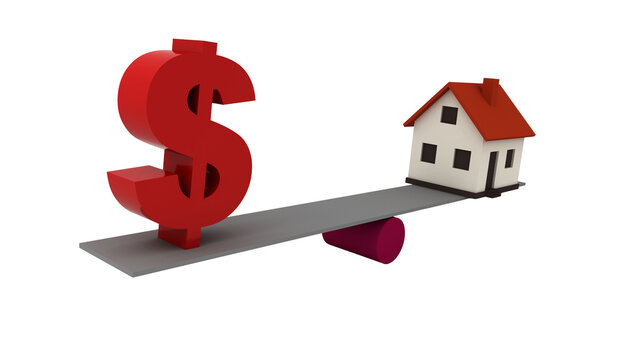 dollars investment real estate illustration with blance