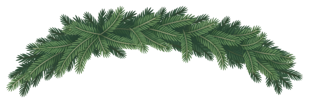 Christmas festive border realistic frame spruce branches with green needles isolated on transparent background beautiful traditional holiday decoration vector illustration - Powered by Adobe