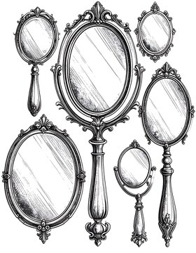 Vintage ornate mirrors