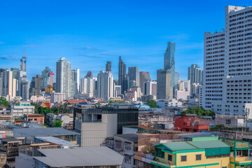 View of the city of Bangkok, Thailand, with its architecture that is both modern and more...