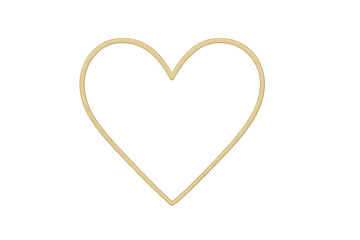 Fototapeta premium Gold heart outline transparent background creating love symbol