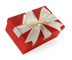 One beautiful gift box isolated on white