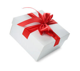 One beautiful gift box isolated on white