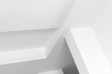 Naklejka premium A stark abstract architectural scene featuring white angles? interior design