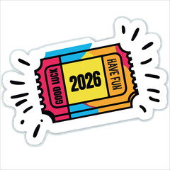 Vector 2026 type text, new years mockup