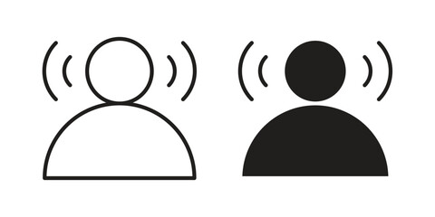 Brand awareness icons silhouette vector flat illustration design. Stroke line icons