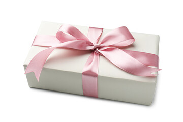 Beautiful gift with bow isolated on white
