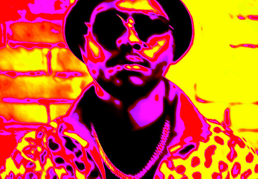 Pink And Yellow Pixel Melt Heatwave Photo Effect