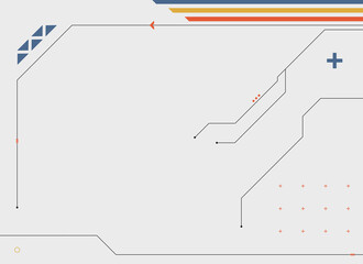 abstract futuristic high-tech background with geometric elements, lines, and dots. Illustration for presentations on technology, innovation, and scientific research, a minimalist digital interface.