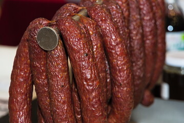 Braunschweiger Mettwurst - Nahaufnahme D&uuml;rre Wurst