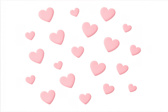 Pink hearts flying seamless pattern transparent background - Powered by Adobe
