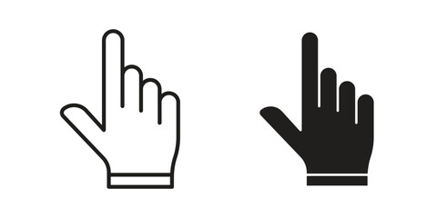 Fototapeta premium finger tap icons silhouette vector flat illustration design. Stroke line icons