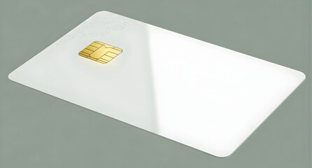Blank credit card with chip isolated on white background