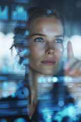 Digital Vision, businesswoman in a modern digital office