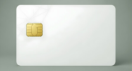 Credit card with chip isolated on white background