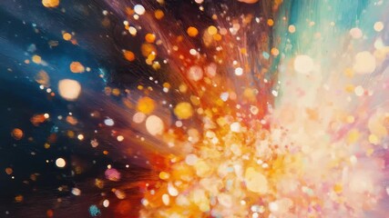Colorful explosion of light and patterns in abstract artwork capturing the essence of cosmic beauty and energy - Powered by Adobe