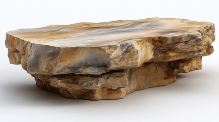 Petrified wood slab coffee table